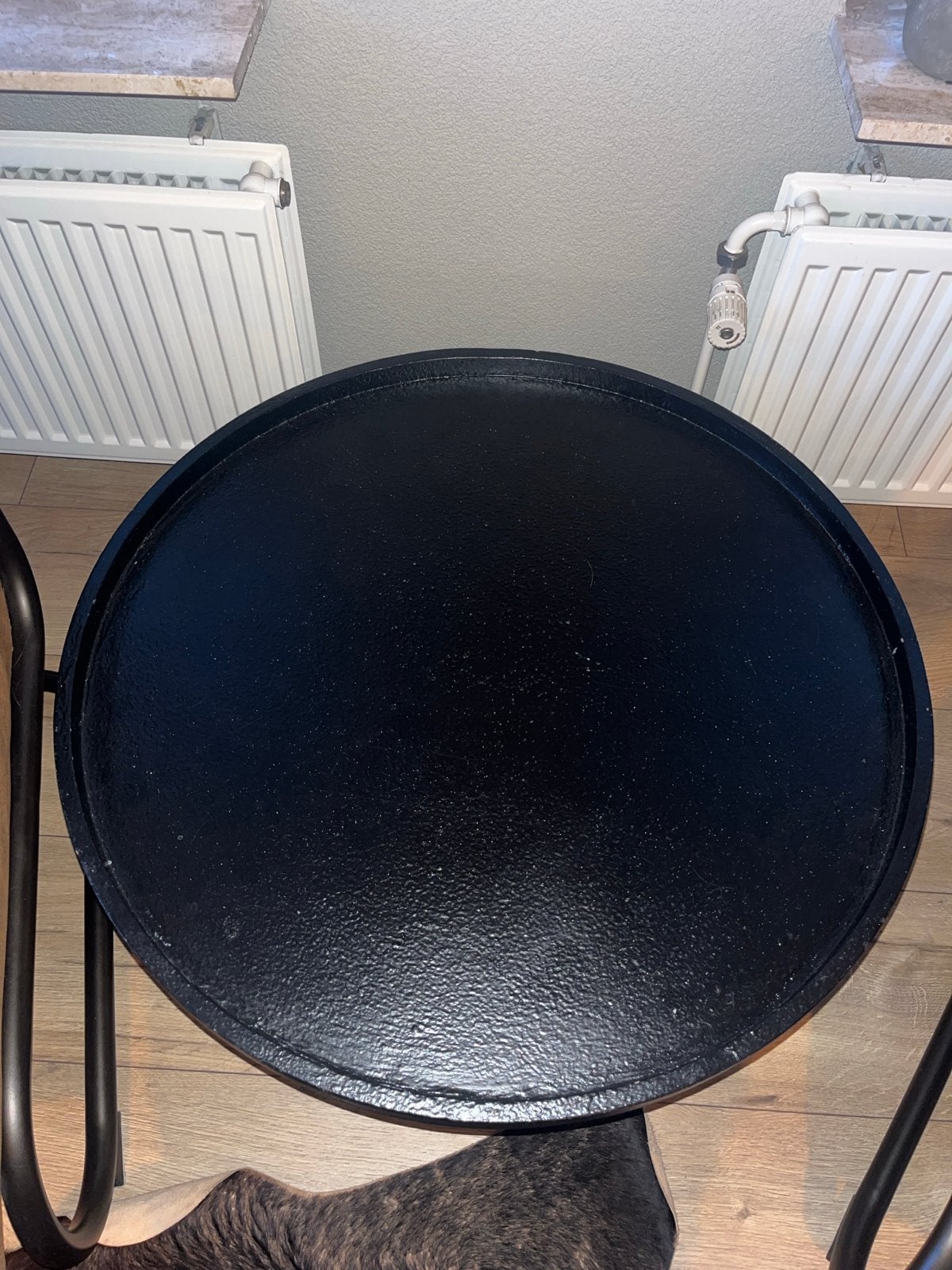 Zwarte ronde salontafel - Modern design, Ophalen, 50 – 75, Rond, 50 tot 100 cm