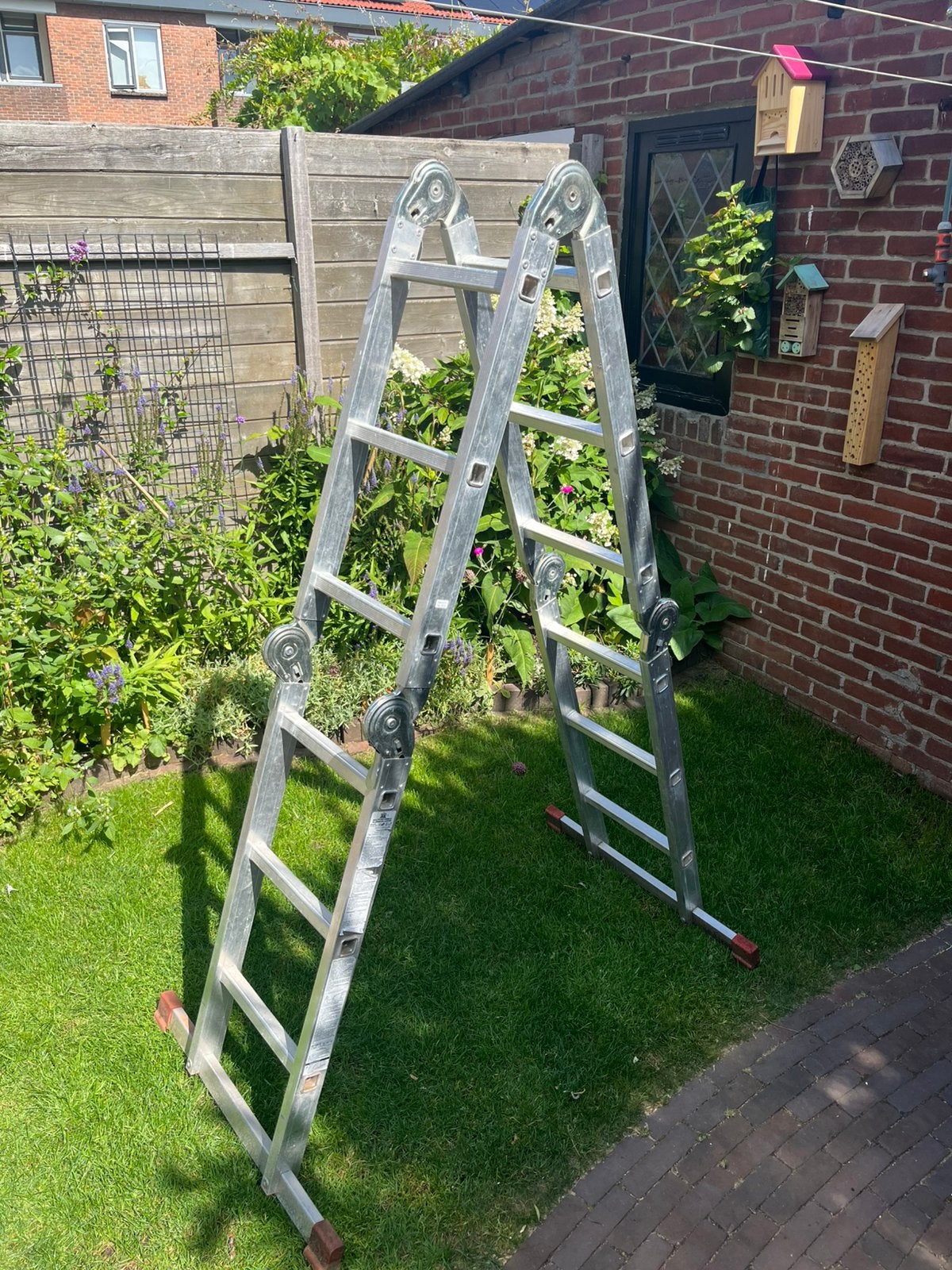 Vouwladder, ladder, platform, keukentrap 4x3 treden, 3.60m, Ophalen, Zo goed als nieuw, 2 tot 4 meter