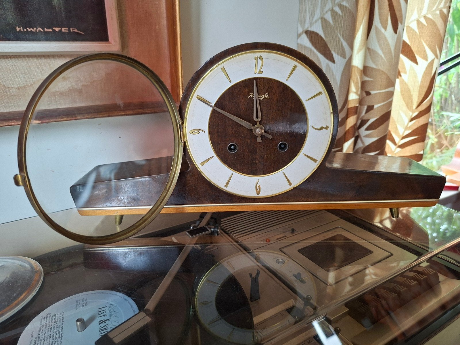 Vintage oude pendule klok Kienzle, Antiek en Kunst, Ophalen of Verzenden