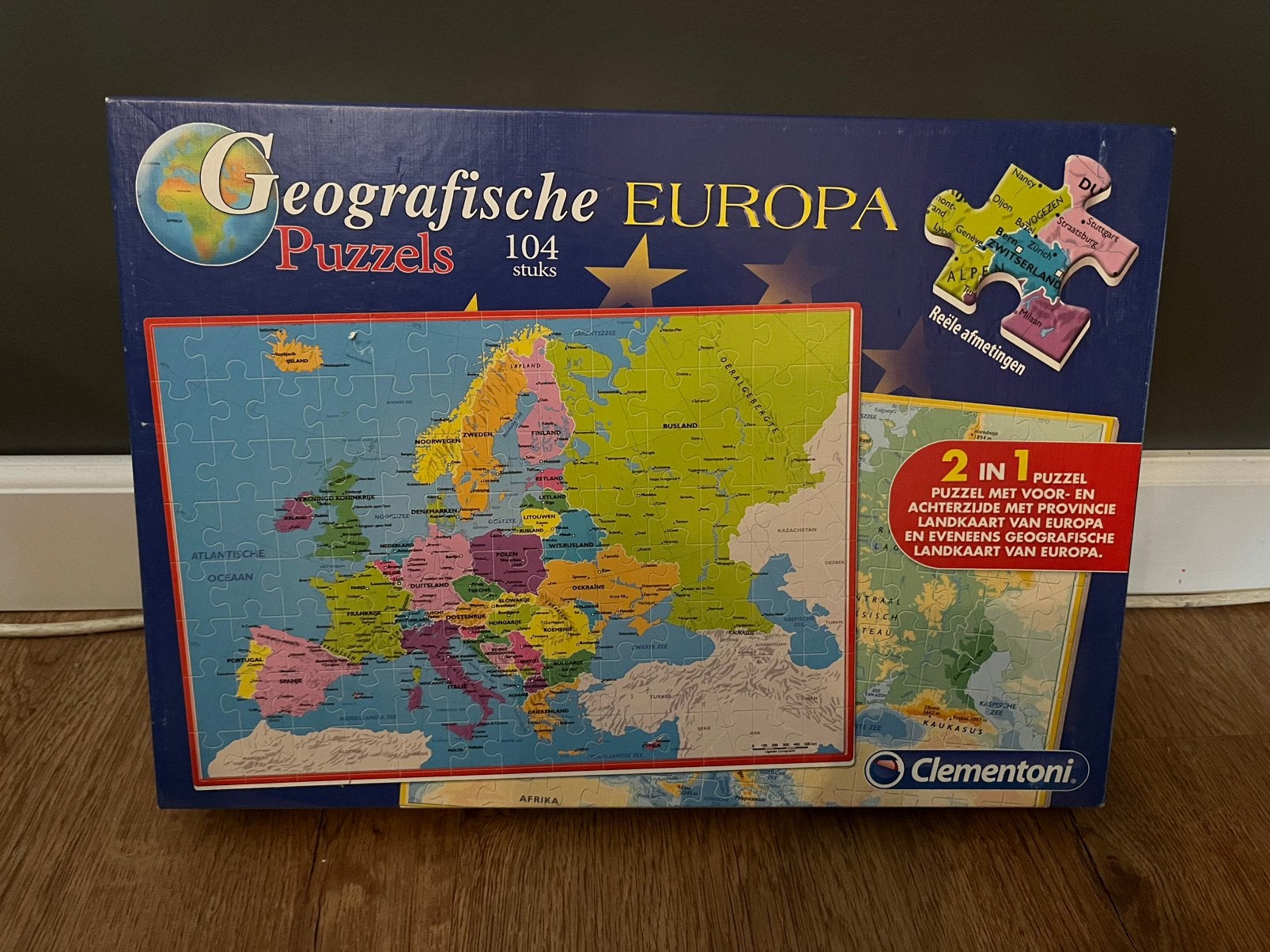 Europa puzzel 104 stukjes, Ophalen of Verzenden, Meer dan 50 stukjes, Zo goed als nieuw, 6 jaar of ouder