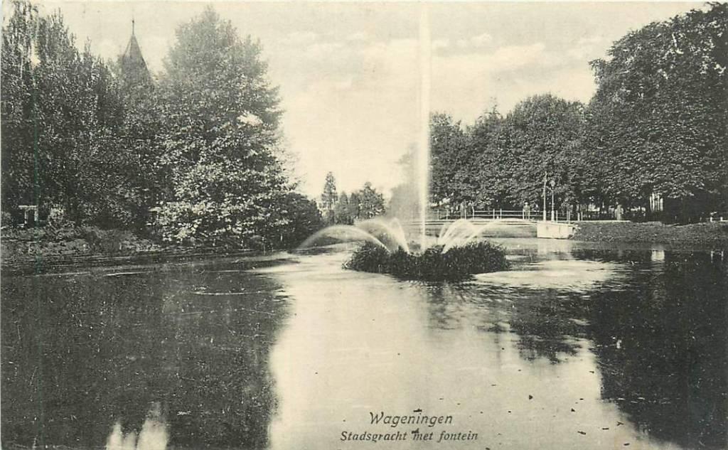 381-399-023 Wageningen Stadsgracht met fontein, Verzamelen, Verzenden, Voor 1920, Gelderland