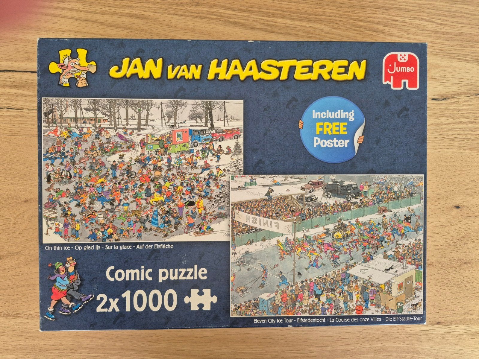 Jan van Haasteren puzzel - Winterpret (2x1000 stukjes), Ophalen, 500 t/m 1500 stukjes, Zo goed als nieuw, Legpuzzel