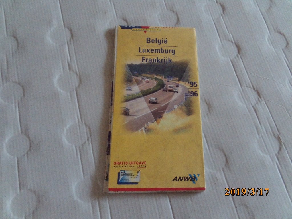 anwb routekaart belgie luxemburg frankrijk 1995/1996, Gelezen, Frankrijk, Ophalen of Verzenden, Landkaart