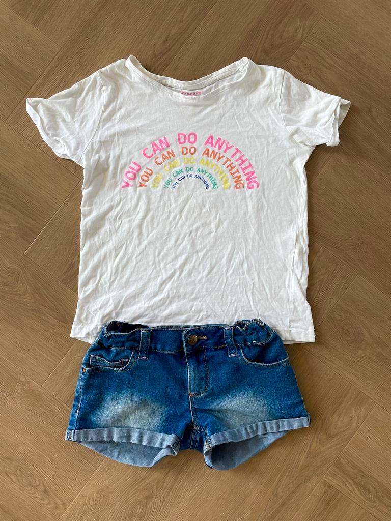 Zomers shirt met regenboog maat 140, Verzenden, Zo goed als nieuw, Jongen of Meisje, Shirt of Longsleeve