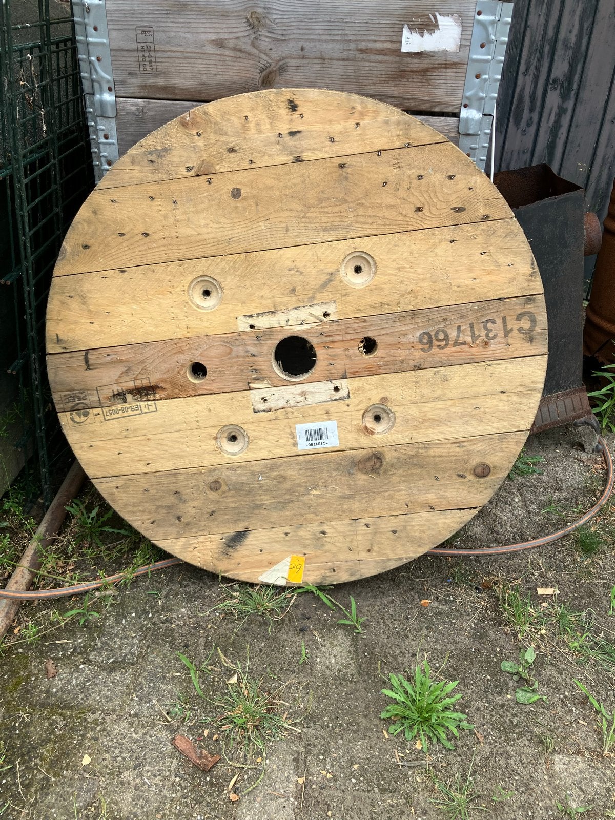 Houten kabelhaspel tafelblad - 75 - 100 cm diameter, Ophalen, Minder dan 45 cm, Gebruikt, Rond