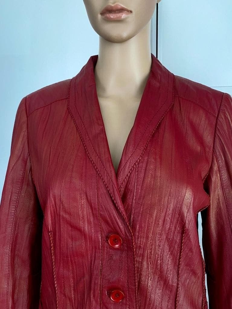 H804 Taifun maat 38=M echt-lams-leren jasje blazer colbert, Kleding | Dames, Maat 38/40 (M), Ophalen of Verzenden, Zo goed als nieuw