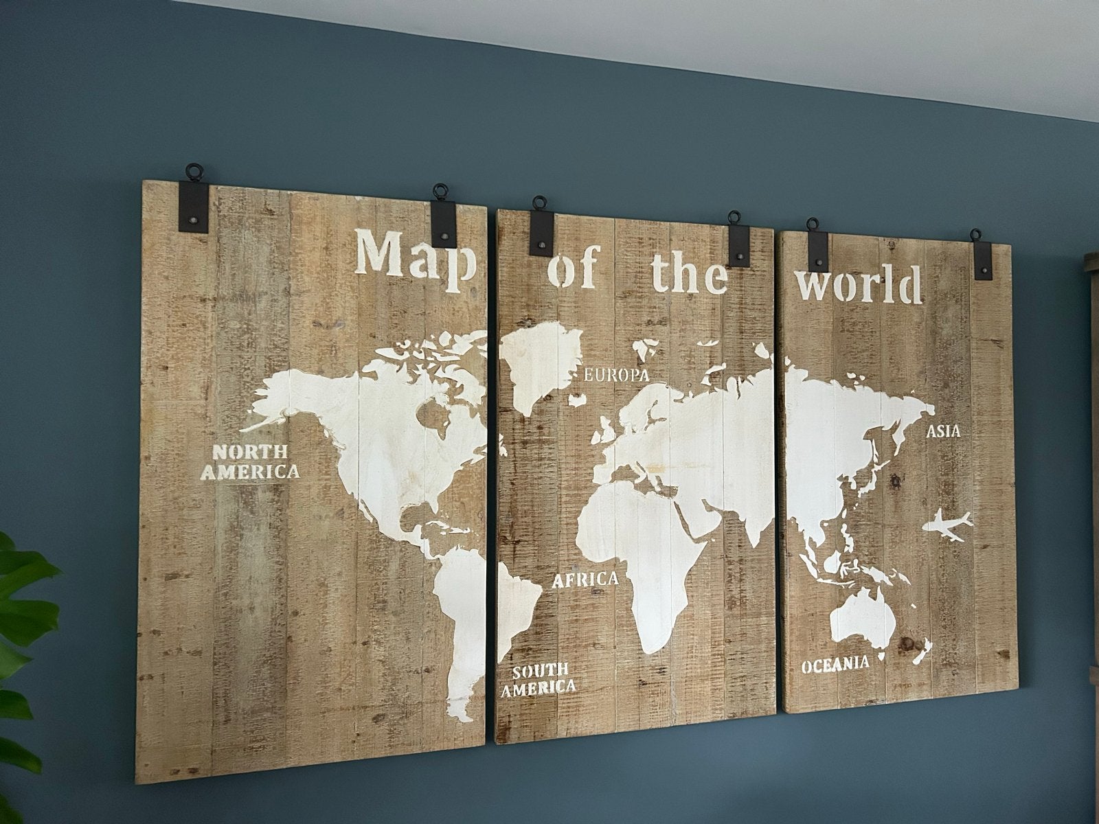 Houten Wereldkaart Wanddecoratie - Vintage Stijl, Ophalen, Gebruikt, Hout, Vintage