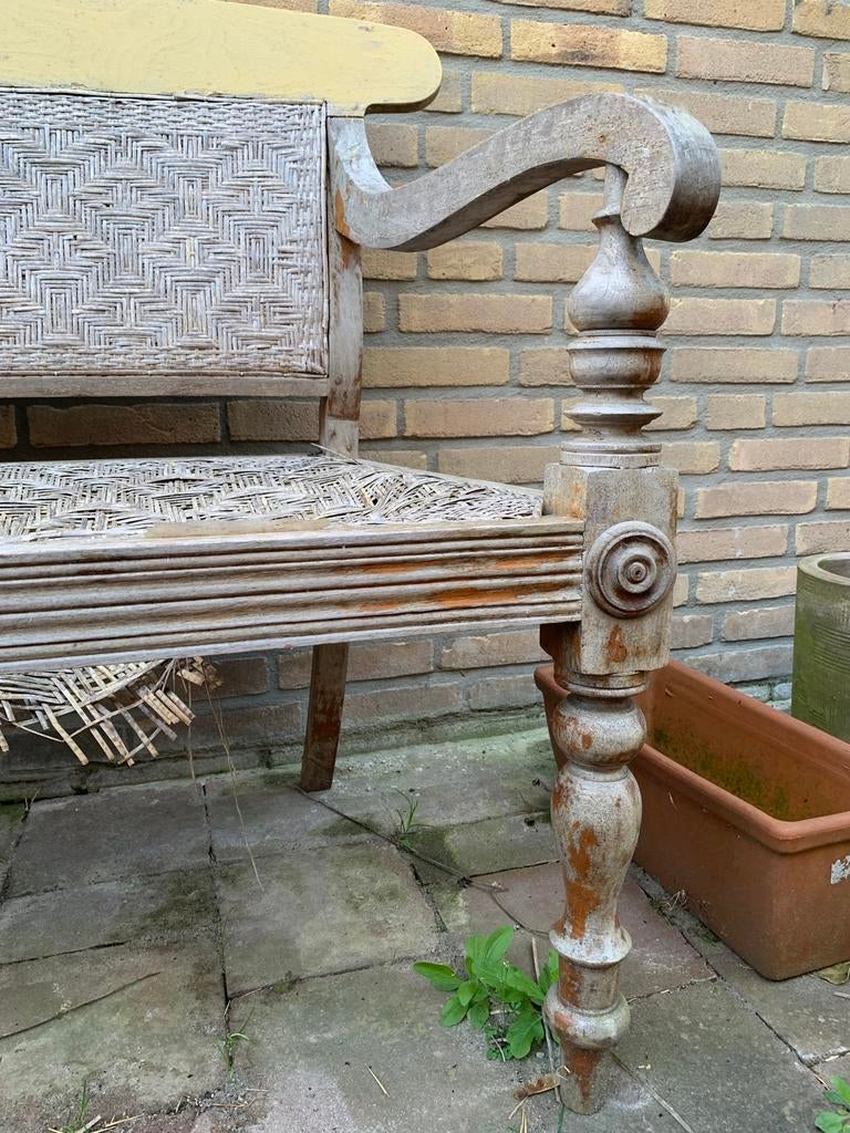 Chinees houten tuinbank (opknapper), Tuin en Terras, Tuinbanken, Ophalen, Gebruikt, Hout