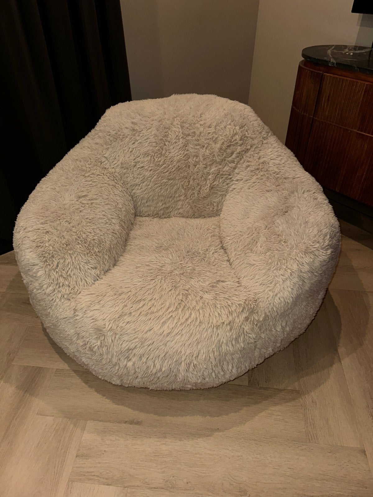 Comfortabele poef, beige, zo goed als nieuw, Ophalen of Verzenden, Zo goed als nieuw, Beige, Zitzakstoel