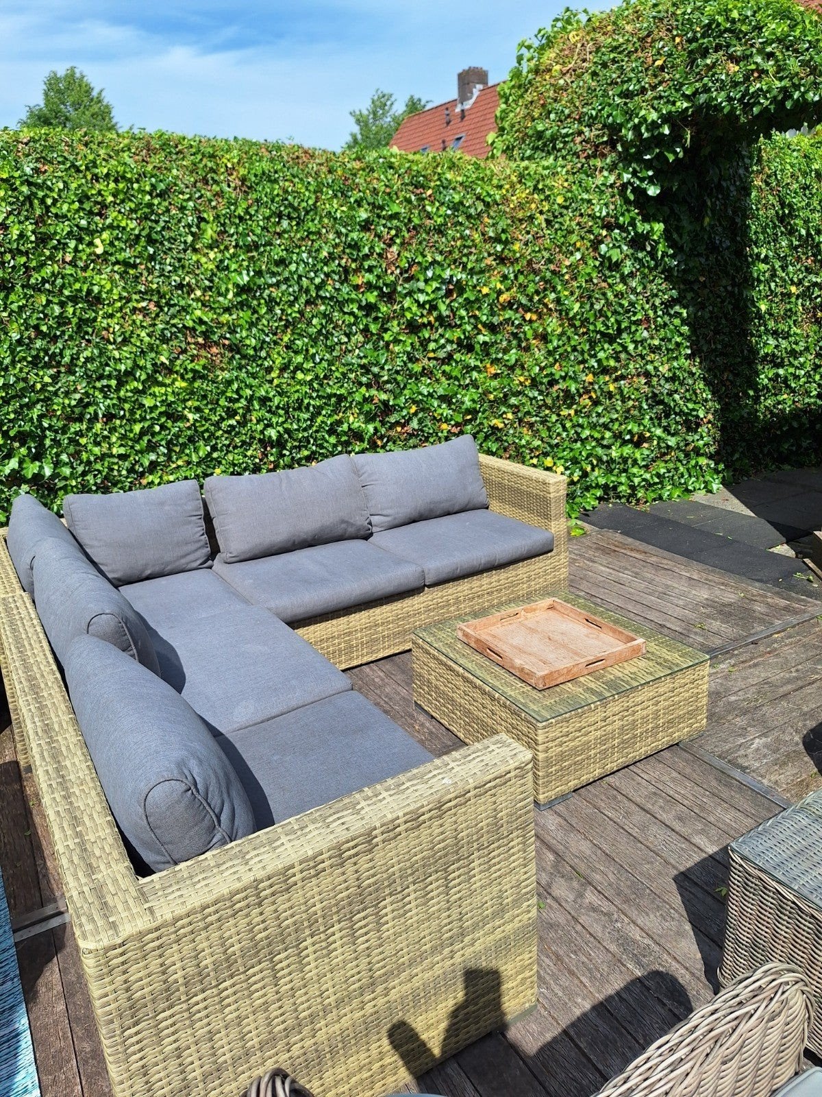 Pure Home Collection Wicker Loungeset met Kussens, Tuin en Terras, Ophalen, 5 zitplaatsen, Gebruikt, Bank