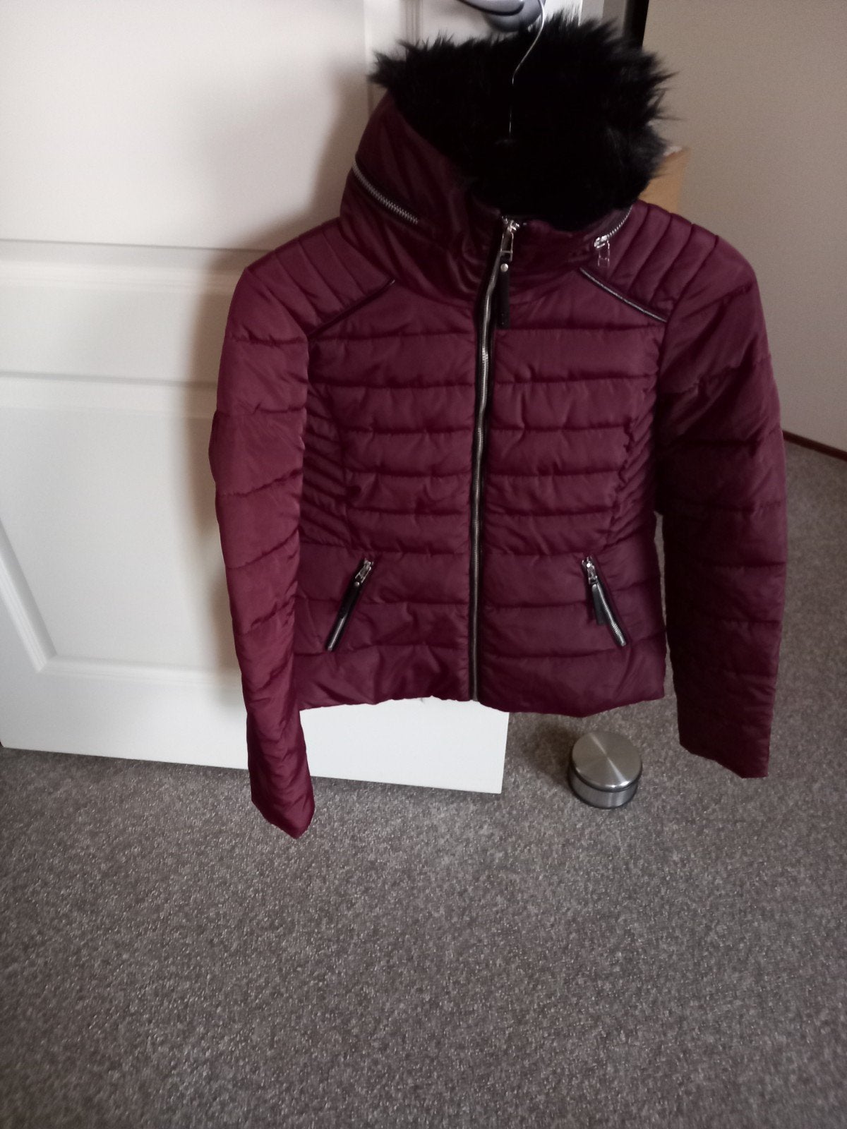 Coolcat Dames Winterjas Maat S - Bordeauxrood met Bontkraag, Ophalen of Verzenden, Zo goed als nieuw, Coolcat, Maat 36 (S)