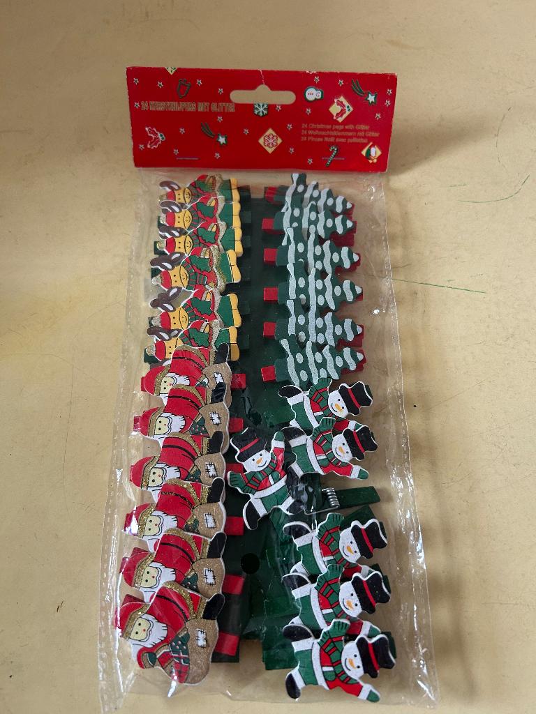 24 kerstknijpers met glitter, Ophalen of Verzenden, Nieuw, Versiering, Kerst of Sinterklaas