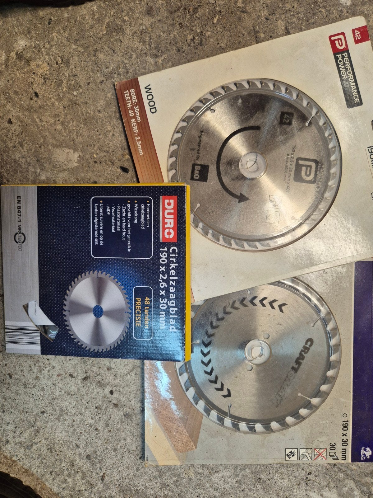 Cirkelzaagbladen 190mm - Nieuw (Duro, Performance Power), Cirkelzaag, 70 mm of meer, Nieuw, Ophalen of Verzenden