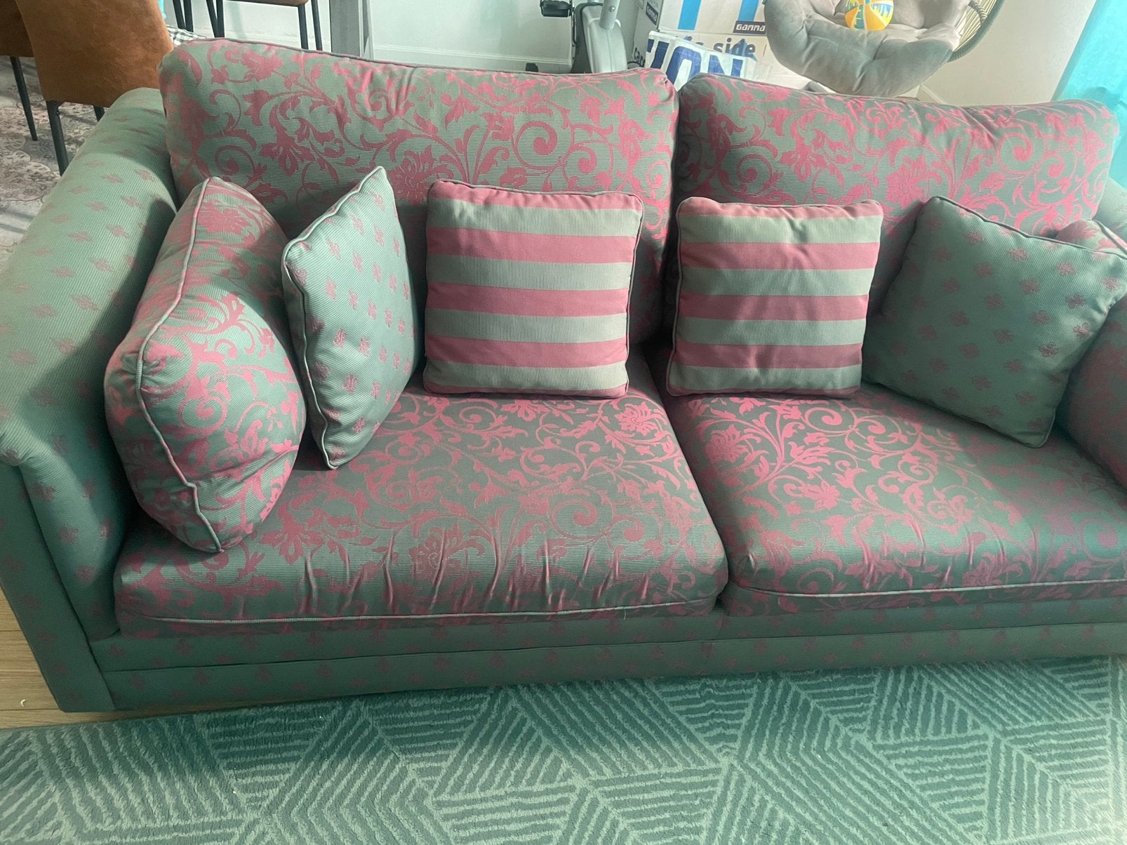 Mooie en nette bankstel bestaande uit een 3- en 1-zitsbank., Ophalen, Zo goed als nieuw, 75 tot 100 cm