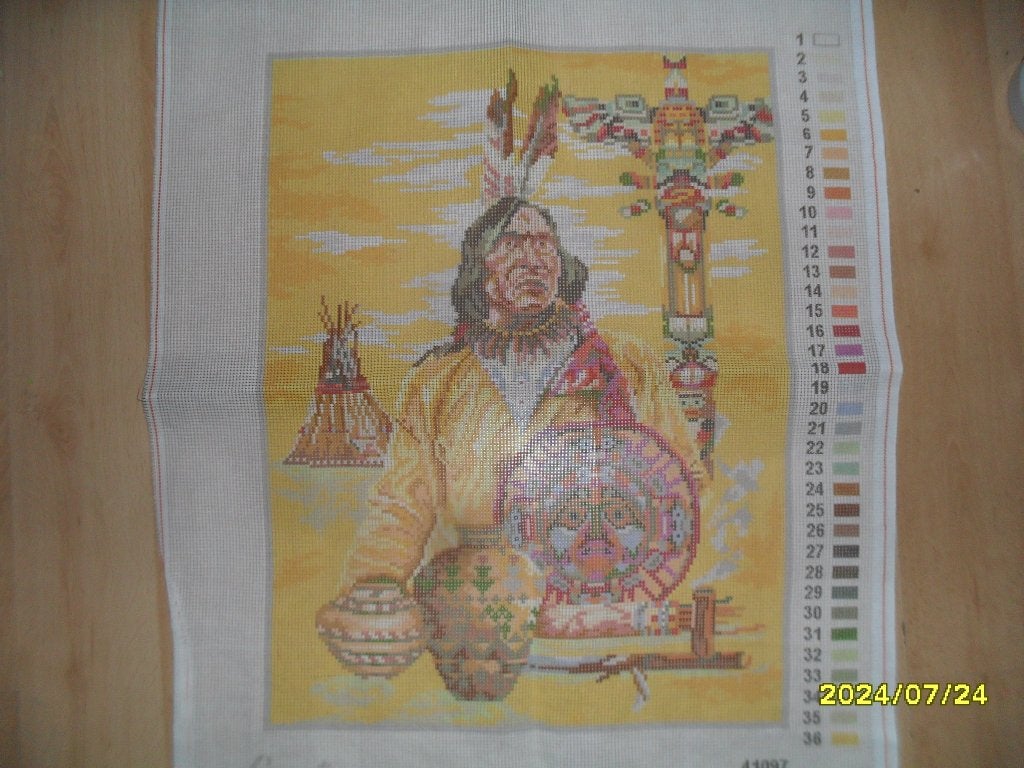 NIEUW Voorbedrukt stramien Indiaan Lanarte. Verkoop Ook DMC, Ophalen of Verzenden, Nieuw, Handborduren, Onderdeel of Toebehoren