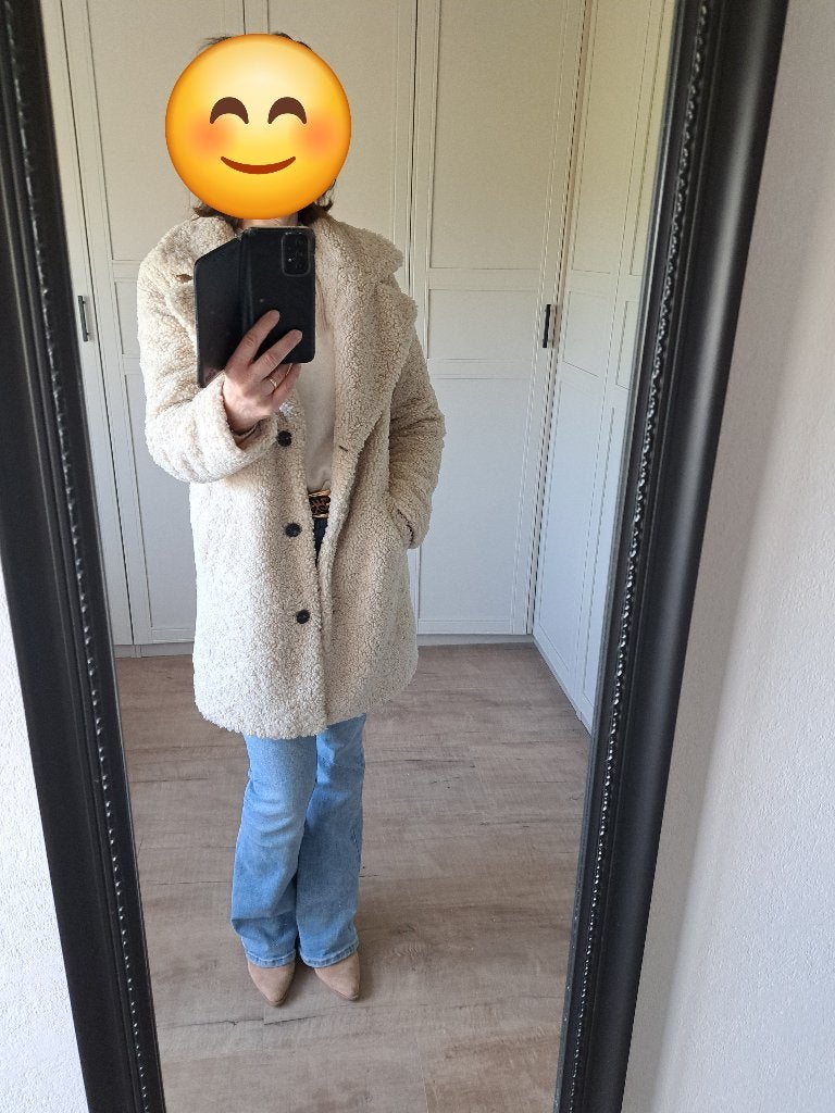 Vero Moda beige teddy winterjas️, maat XS., Vero Moda, Beige, Ophalen of Verzenden, Zo goed als nieuw