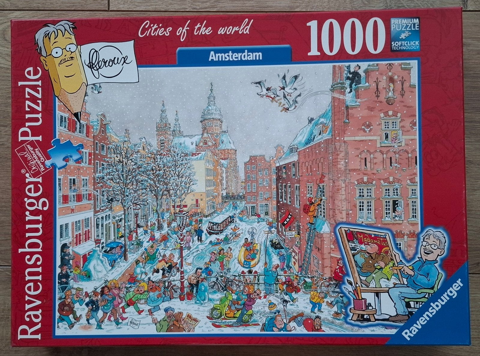 Ravensburger Cities of the World Amsterdam 1000 stukjes, Ophalen of Verzenden, 500 t/m 1500 stukjes, Zo goed als nieuw, Legpuzzel