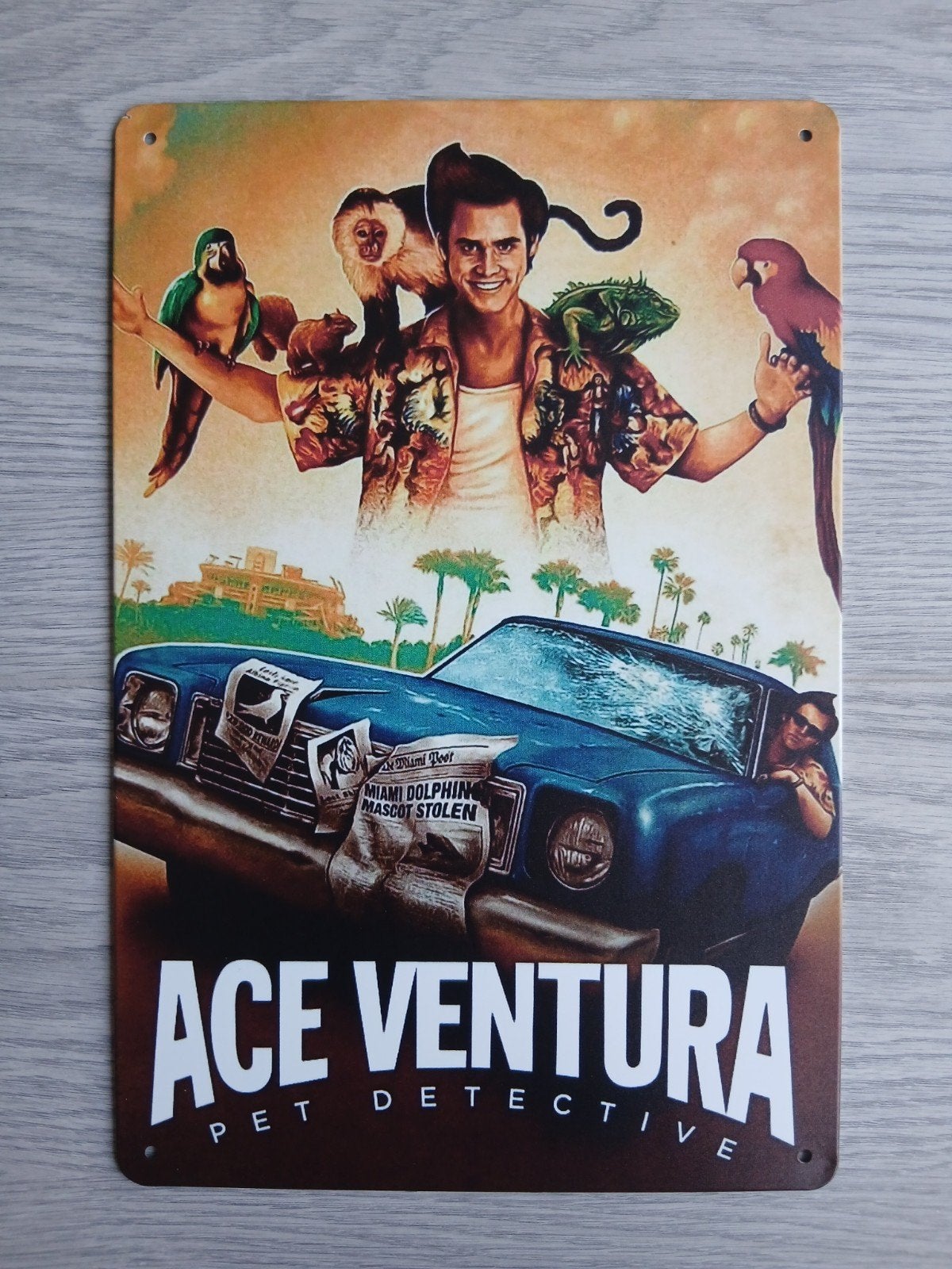 Ace Ventura Pet Detective 20x30 cm Metalen Reclamebord, Ophalen of Verzenden, Nieuw, Reclamebord