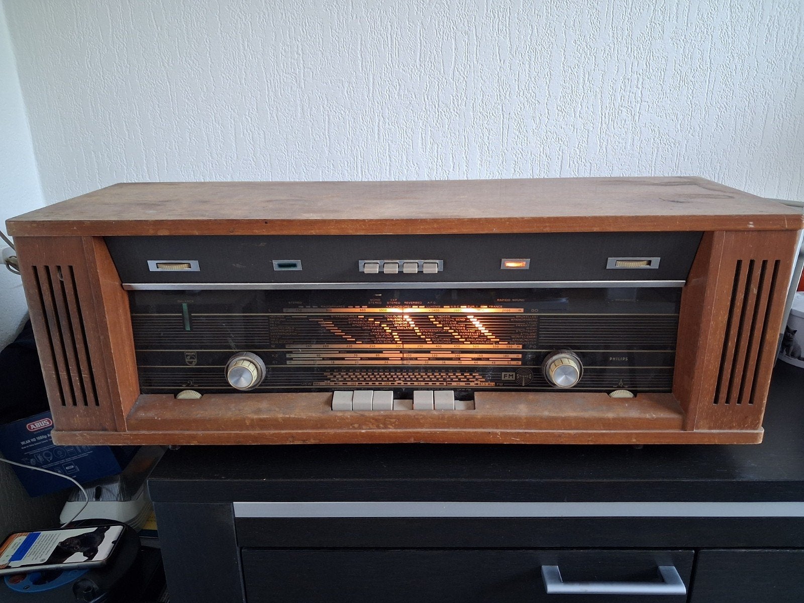 Vintage Philips buizenradio - Decoratief object stereo., Ophalen of Verzenden