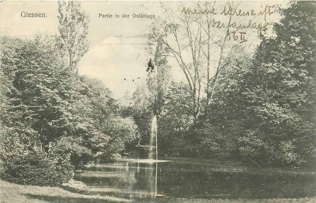 381-267-039 Giessen Partie in der Ostanlage, Verzamelen, Verzenden, Voor 1920, Duitsland