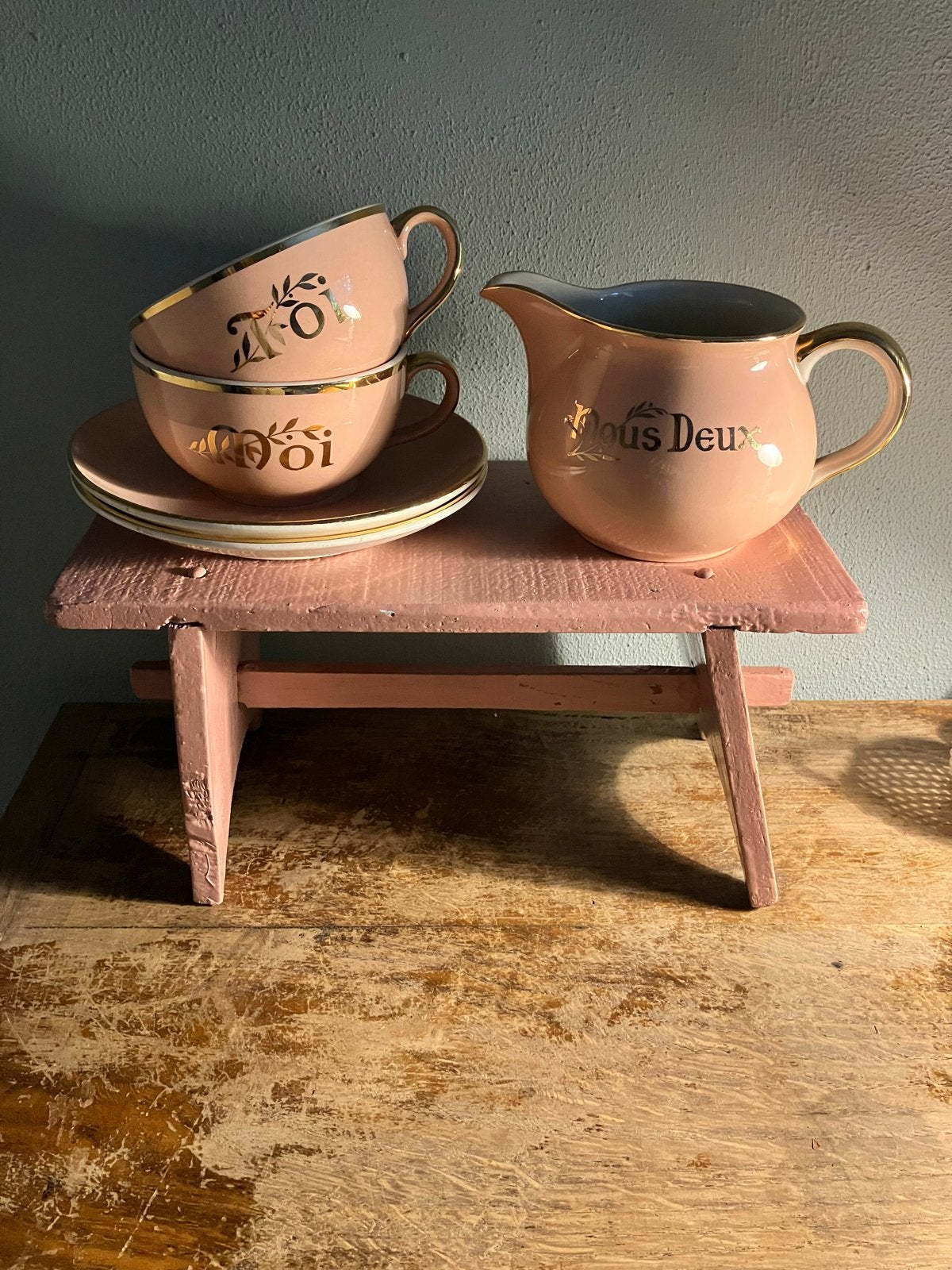 Vintage Villeroy & Boch Mettlach theeservies roze, Ophalen of Verzenden