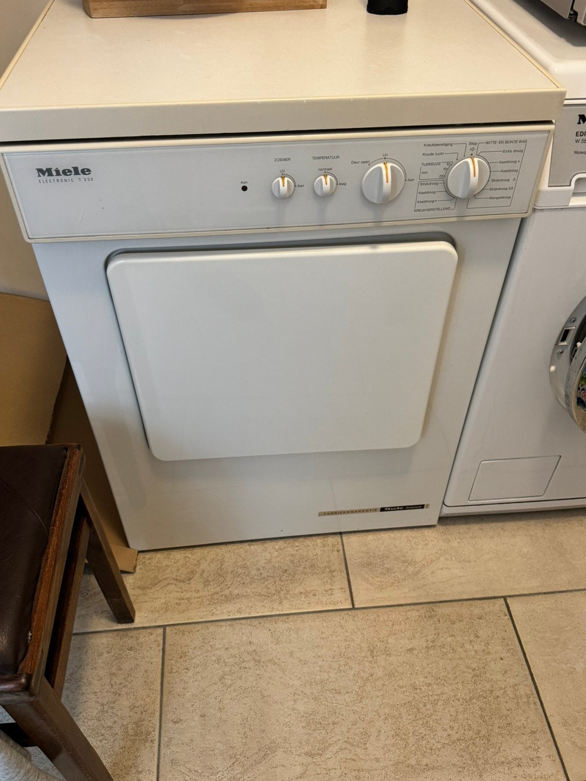 Miele Electronic T150 Wasdroger - Goed werkend, 6 tot 8 kg, Gebruikt, Luchtafvoer, Ophalen of Verzenden