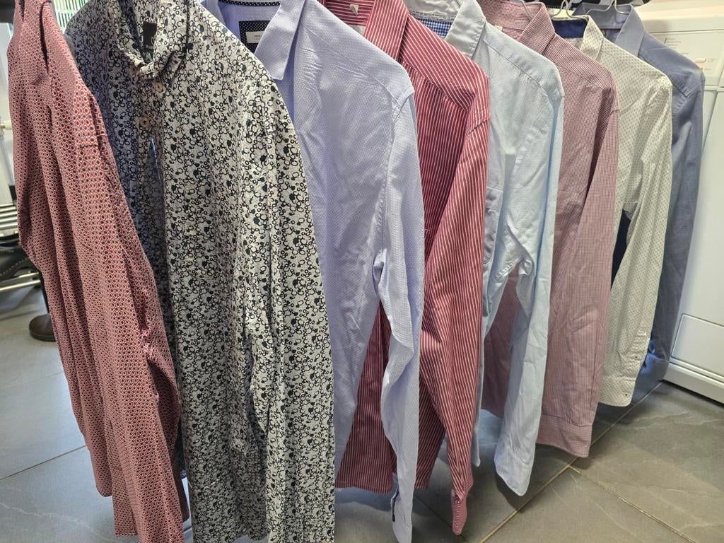 6 nette overhemden, maat 40/41 div kleuren, Kleding | Heren, Overhemden, Gedragen, Halswijdte 39/40 (M), Blauw, Ophalen of Verzenden
