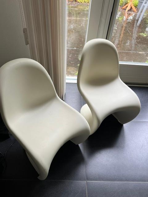 Vitra Panton junior stoel wit (2x), Ophalen, Kunststof, Gebruikt, Twee