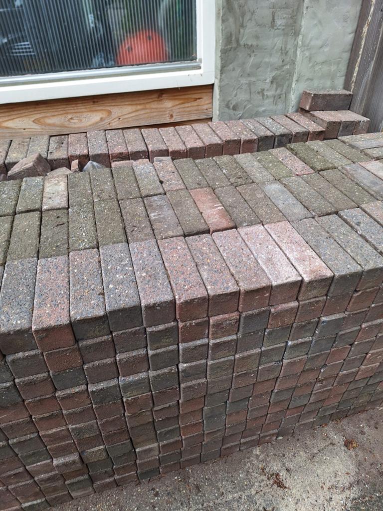 Gebruikte klinkers voor terras of oprit, Ophalen, Gebruikt, Klinkers, 10 m² of meer