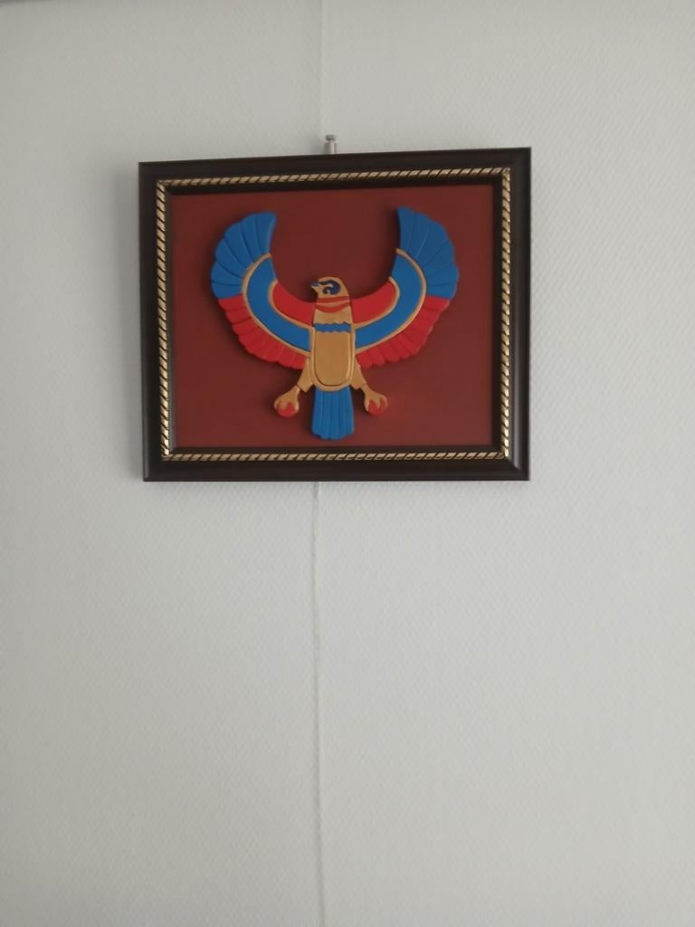 Egyptische wanddecoratie met vogelmotief, Ophalen of Verzenden, Handgemaakt, Wanddecoratie, 20 - 50 cm
