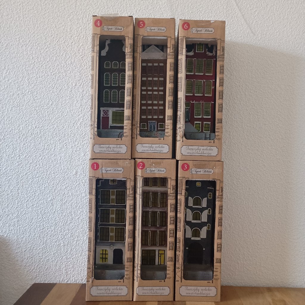 blokker vensterbankhuisjes, 29 cm, Met verlichting, Meerkleurig, Nieuw