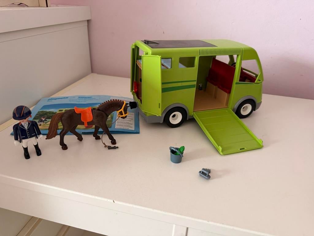 Playmobil 6928 Paardentrailer met paard en ruiter, Ophalen, Zo goed als nieuw, Complete set