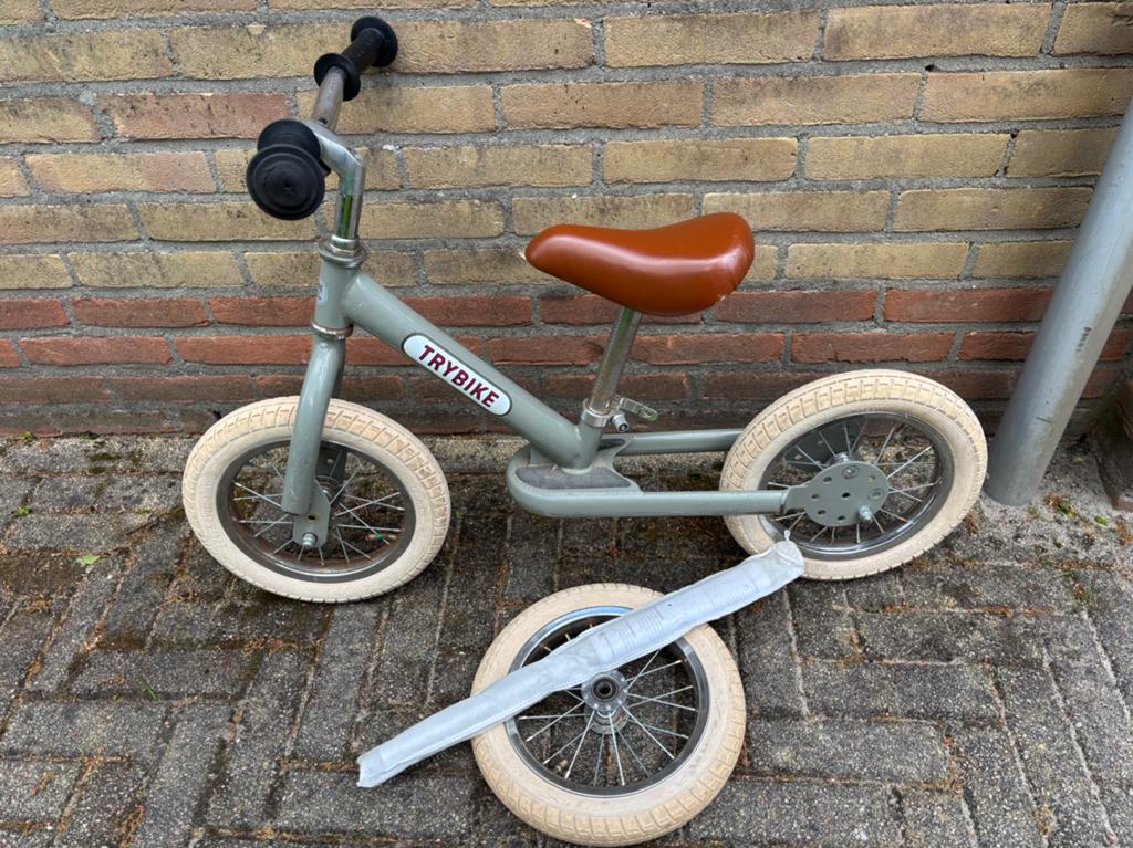 Trybike loopfiets groen 2 en 3 wielen verstelbaar, Kinderen en Baby's, Speelgoed | Buiten | Voertuigen en Loopfietsen, Ophalen