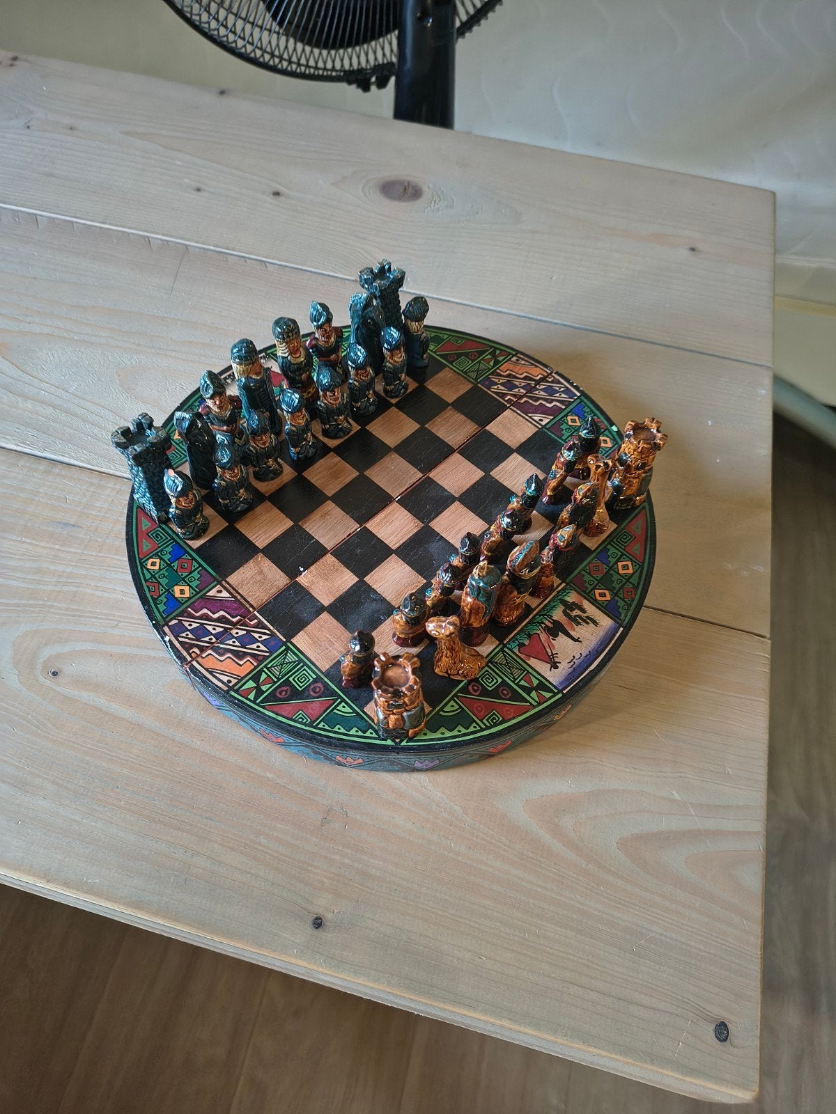 Peruaans Reis Schaakspel - Inca vs Spaanse Leger, Een of twee spelers, Ophalen of Verzenden, Zo goed als nieuw