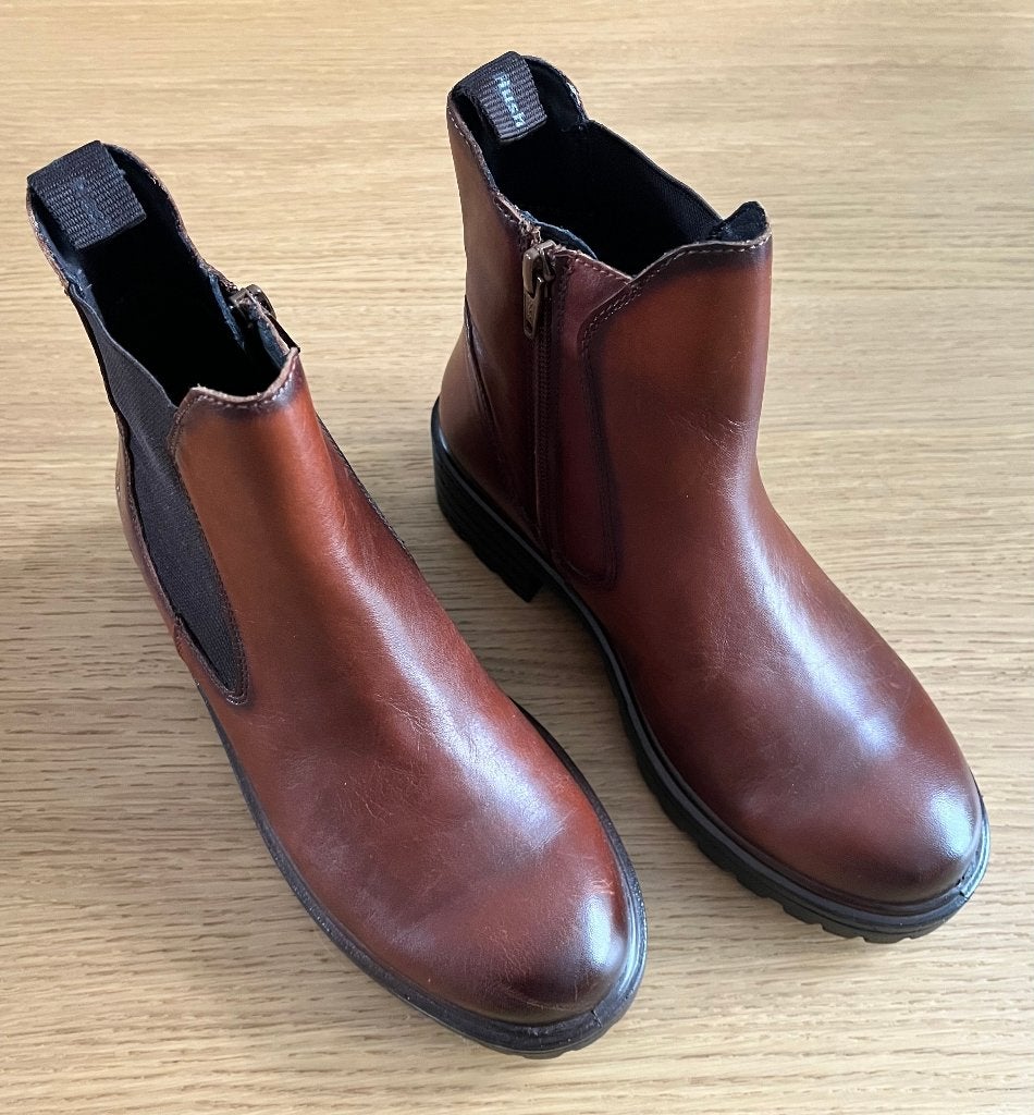 Hush Puppies Dames Enkellaarsjes - Leer - Maat 36, Bruin, Verzenden, Lage of Enkellaarzen, Zo goed als nieuw