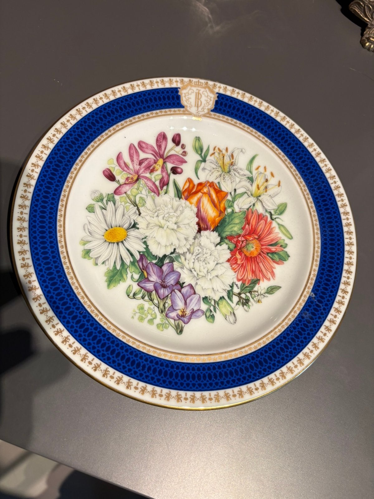 (H) Royal  herdenkingsbord Juliana Bernhard 1987 porselein, Verzenden, Gebruikt, Servies