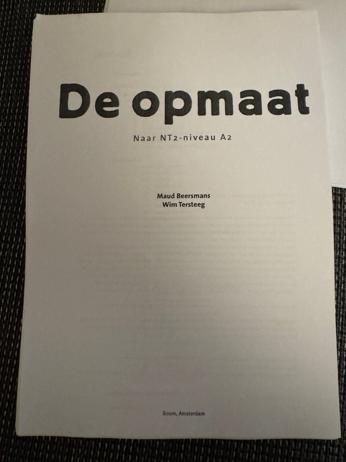 De opmaat naar NT 2 - niveau A2 !!!, Ophalen of Verzenden, Alpha, Nieuw, MBO