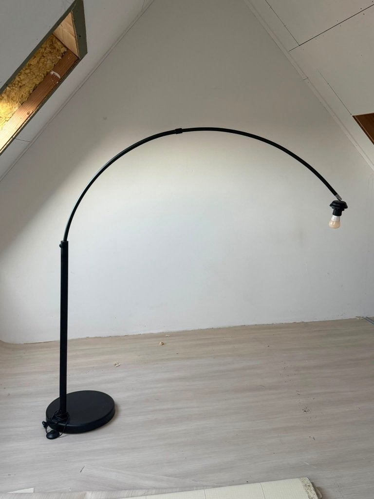 Booglamp vloerlamp zwart met dimmer, Ophalen, Gebruikt, 150 tot 200 cm
