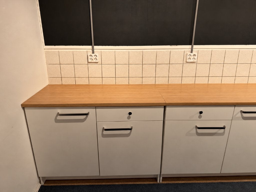 2x IKEA KNOXHULT keukenblok incl. handgrepen & ladebakken, Ophalen, Wit, Zo goed als nieuw, 200 cm of meer