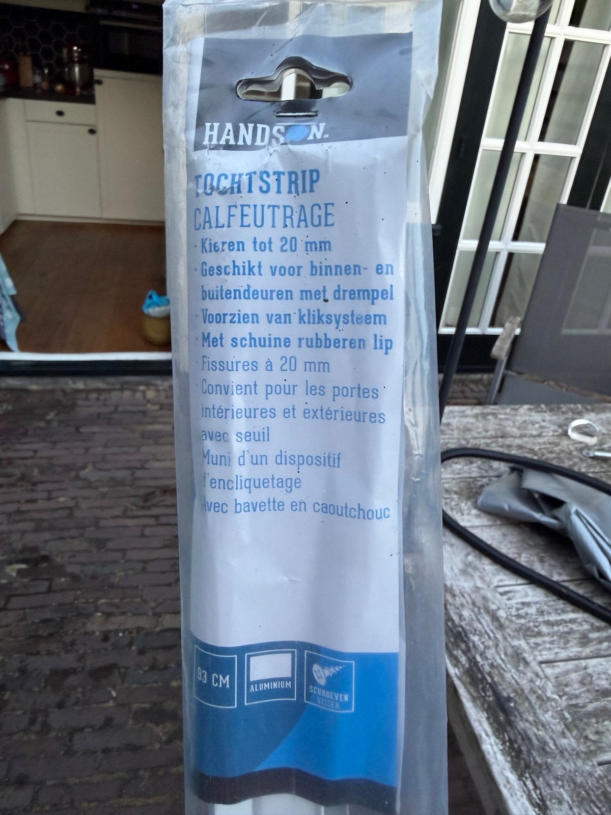 Tochtstrip Calfeutrage 93 cm Aluminium, Ophalen, 80 tot 100 cm, Overige typen, Nieuw