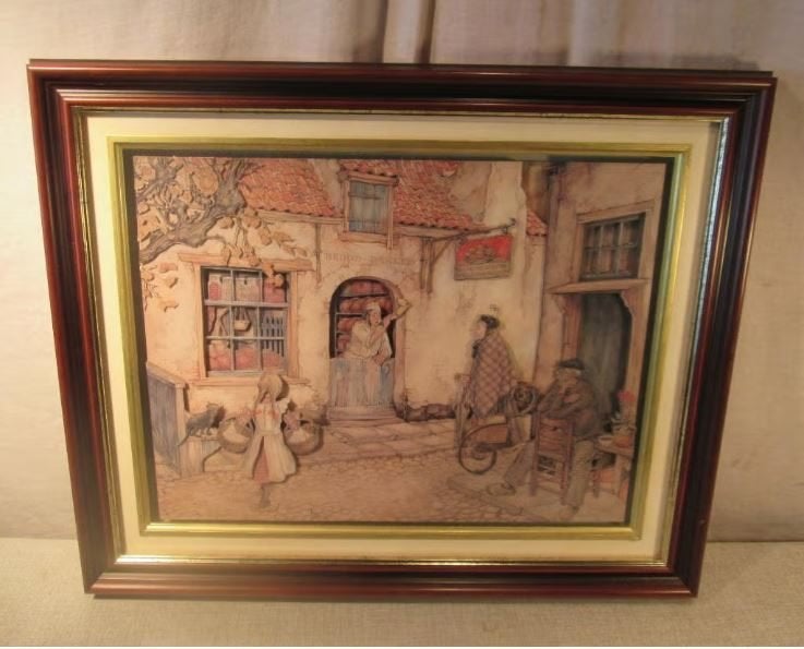 Mooi 3-dimensionele Artprint 'Bakkerij' - Anton Pieck, Minder dan 50 cm, Oorspronkelijke maker, Ophalen of Verzenden, Minder dan 50 cm