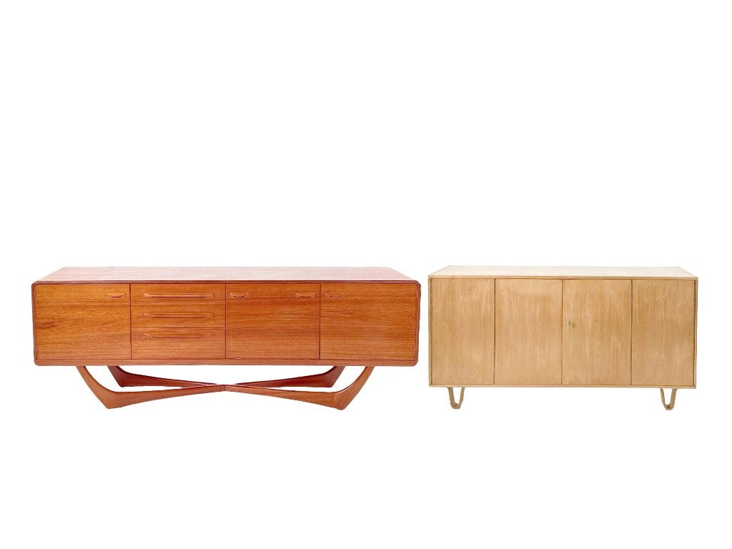 Vintage design dressoirs | Collectie van Frümel, Eikenhout, 150 tot 200 cm, Ophalen of Verzenden, Met deur(en)