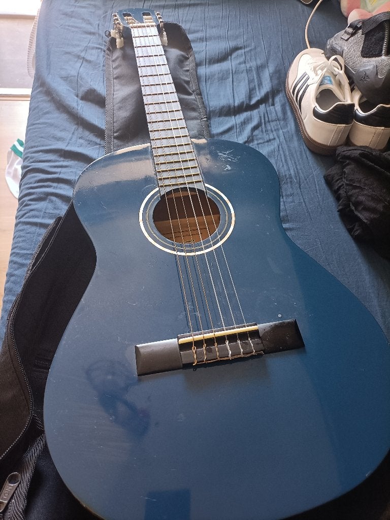 Gitaar blauw, Ophalen, Gebruikt, Klassieke of Spaanse gitaar