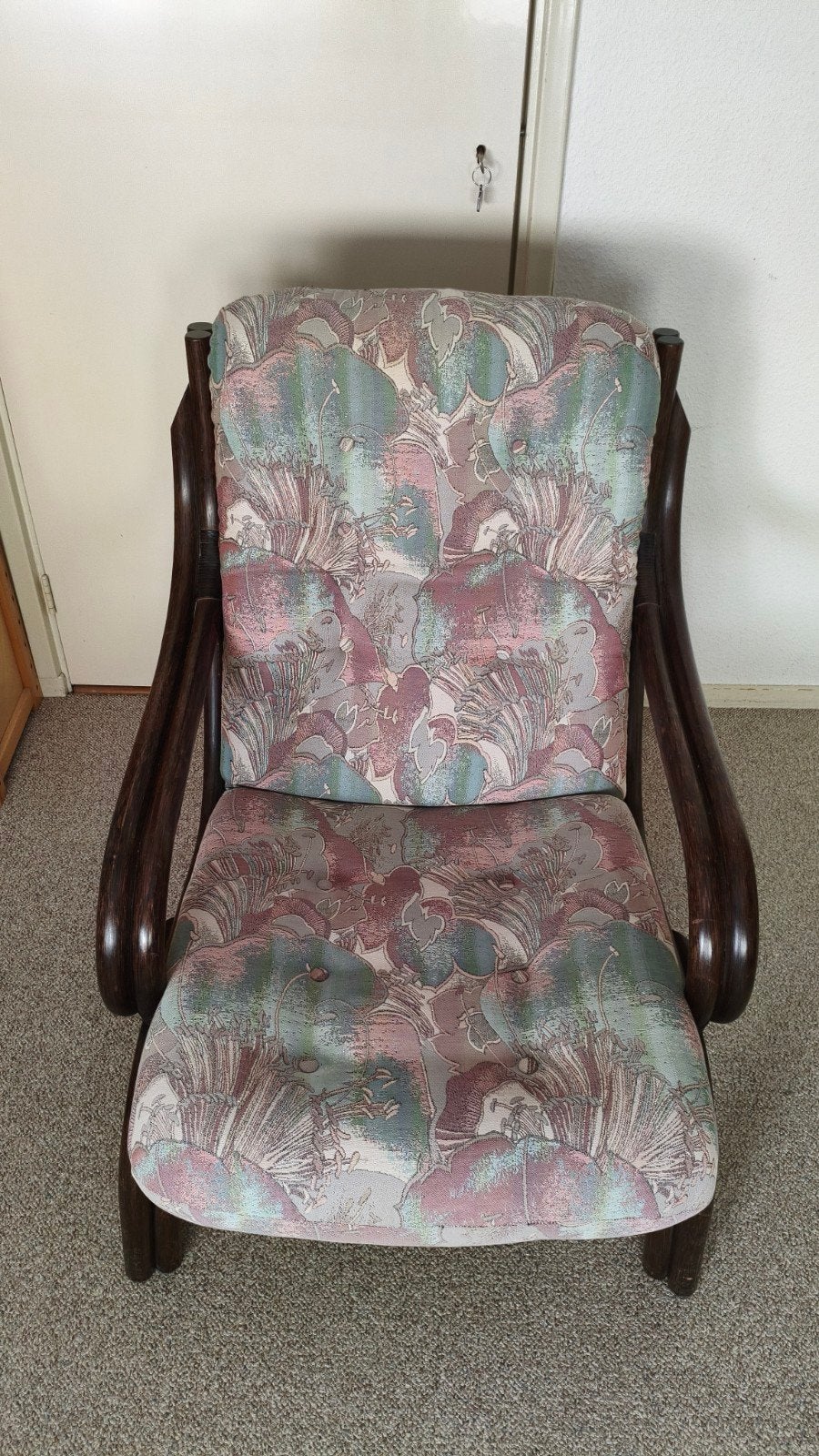 Vintage stoel Manou rotan, Ophalen, Gebruikt, Eenpersoons, Minder dan 150 cm