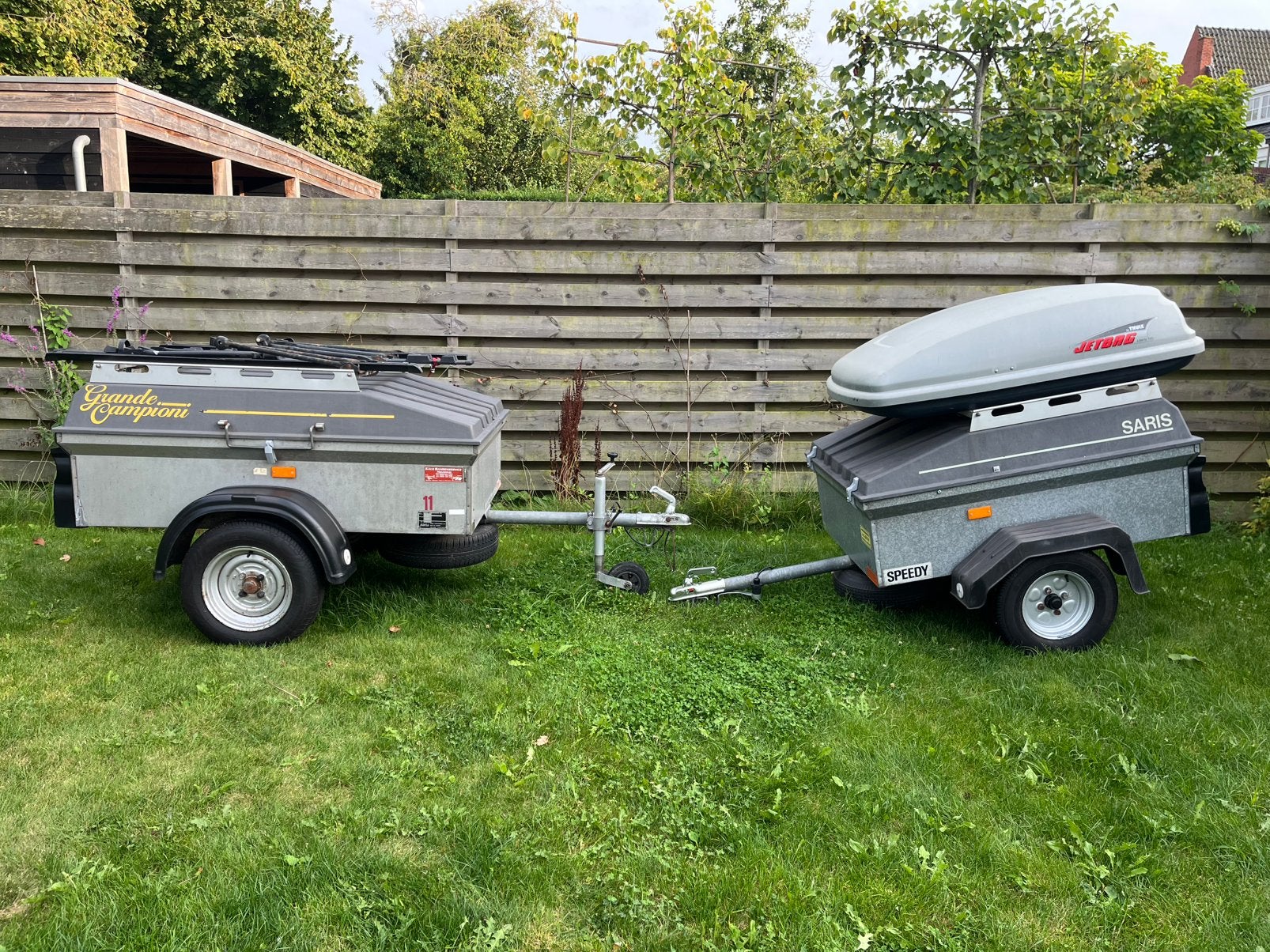 2x nette Saris bagagewagen. Grande Campioni & Speedy  Thule, Auto diversen, Aanhangers en Bagagewagens, Ophalen, Gebruikt
