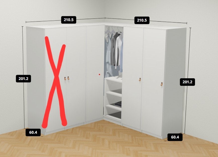 Pax (ikea) hoekkast, Ophalen, Gebruikt, 200 cm of meer, Met plank(en)
