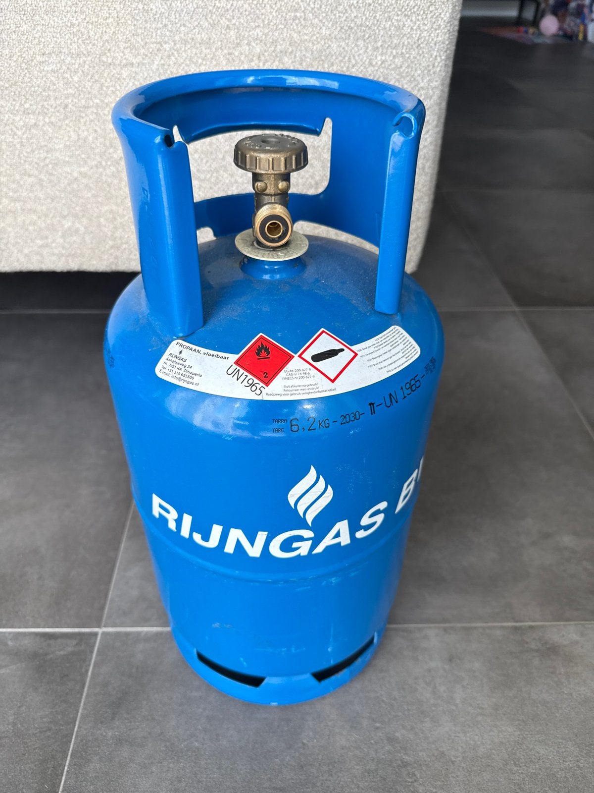 Rijngas propaan gasfles 6.2 KG LEEG, Ophalen, Gebruikt