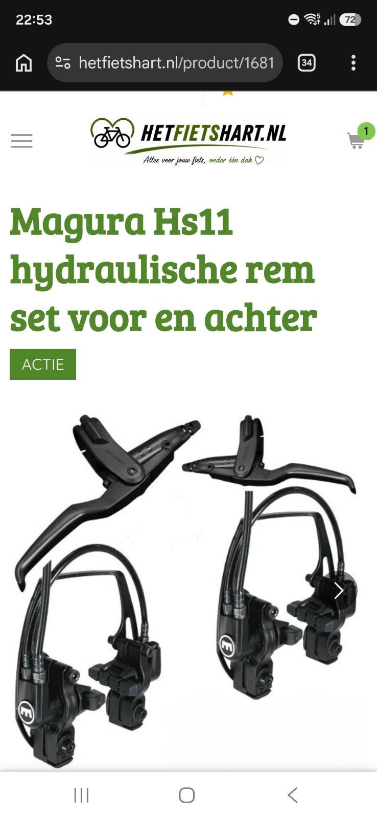Magura Hs11 hydraulische rem set voor en achter, Magura, 1079db, Nieuw, Ophalen of Verzenden