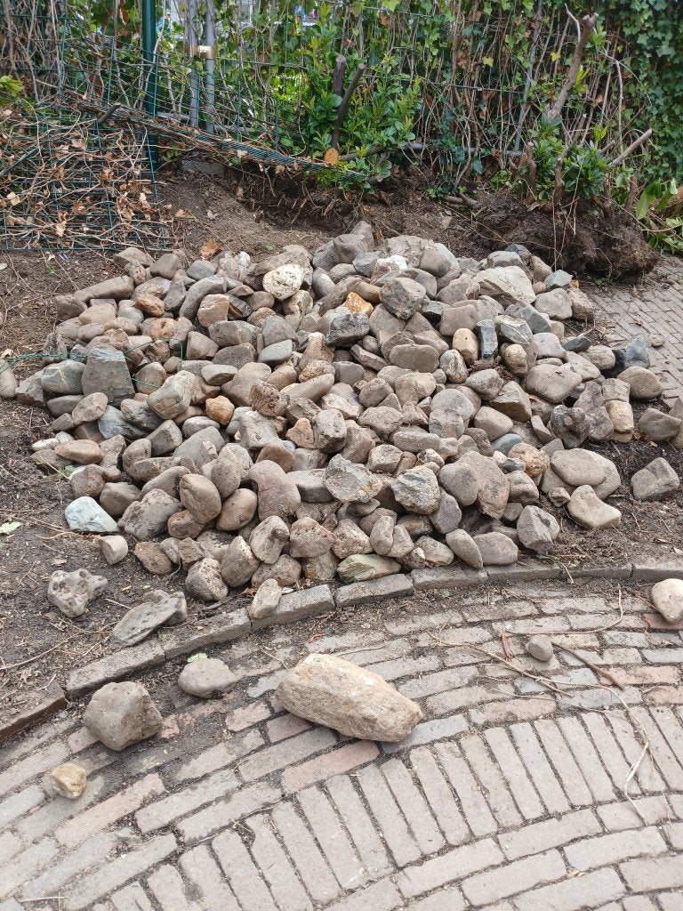 gratis maaskeien, Tuin en Terras, Ophalen, Gebruikt