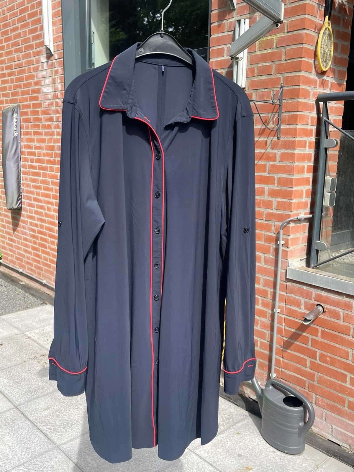 Plus Basics long blouse maat 50 navy, Kleding | Dames, Grote Maten, Verzenden, Zo goed als nieuw, Blauw, Blouse of Tuniek